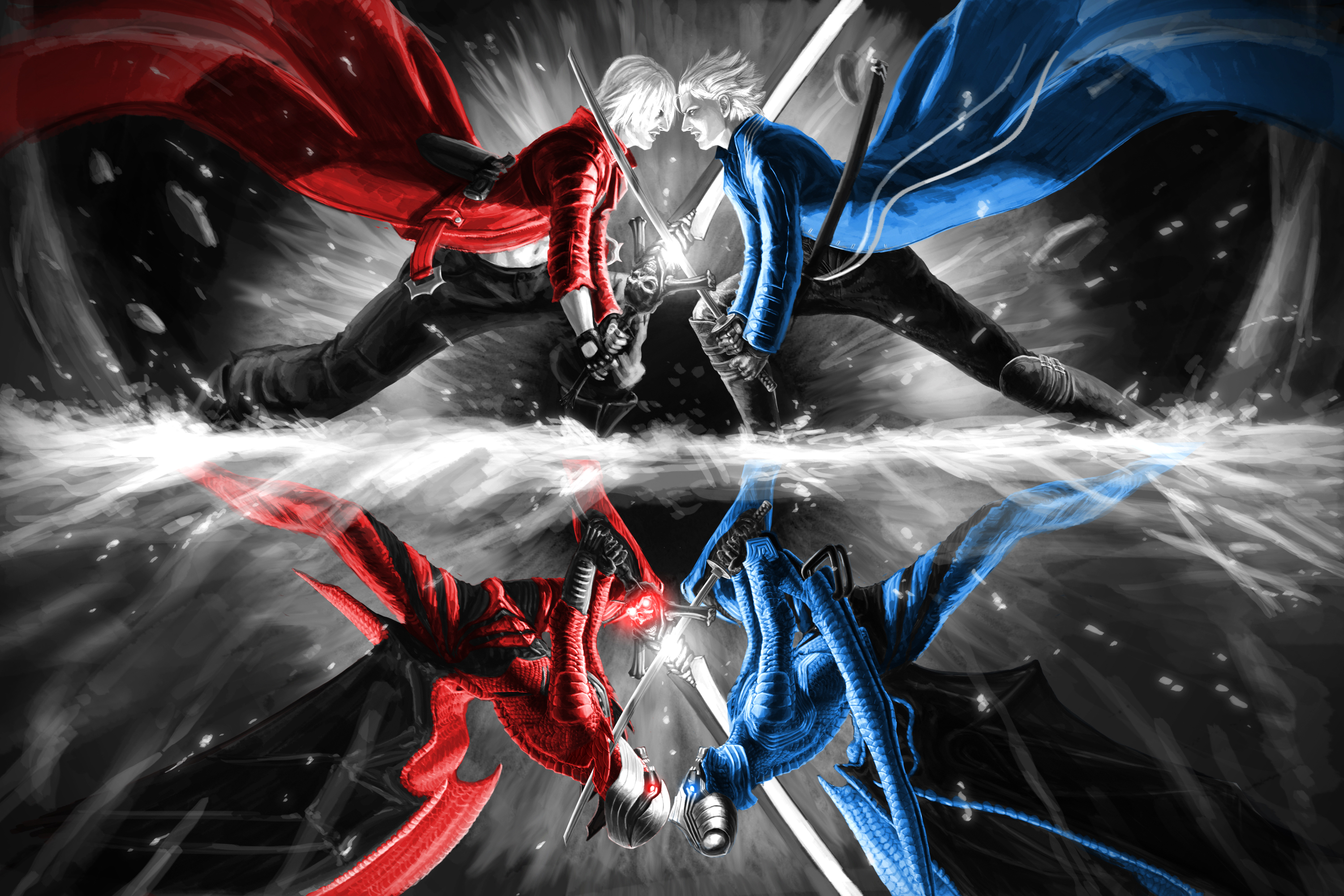 Devil May Cry Dante Vs Vergil - HD Wallpaper 