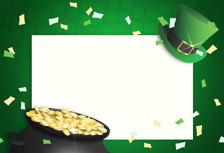 Green Decorative Photo Border, St Patrick S Day, Saint - St Patrick's Day Pot Of Gold Border - HD Wallpaper 