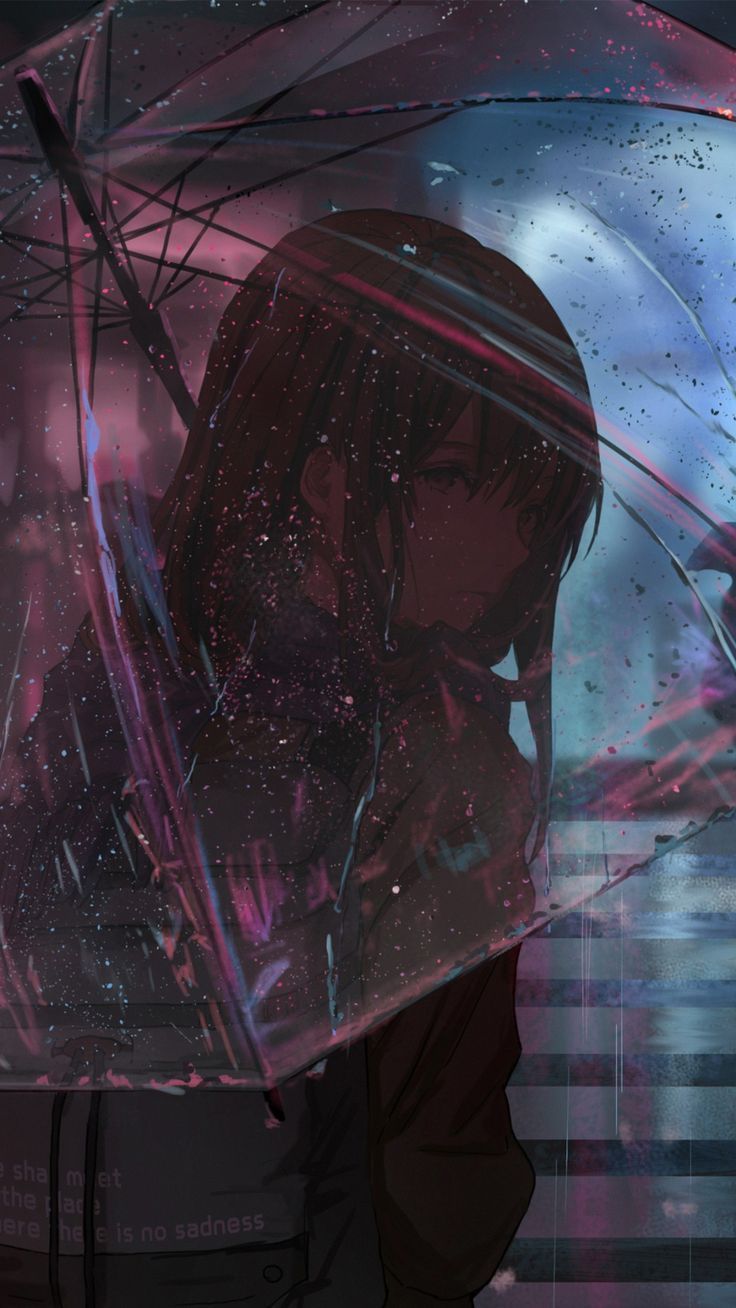 Anime Girl In Rain - HD Wallpaper 