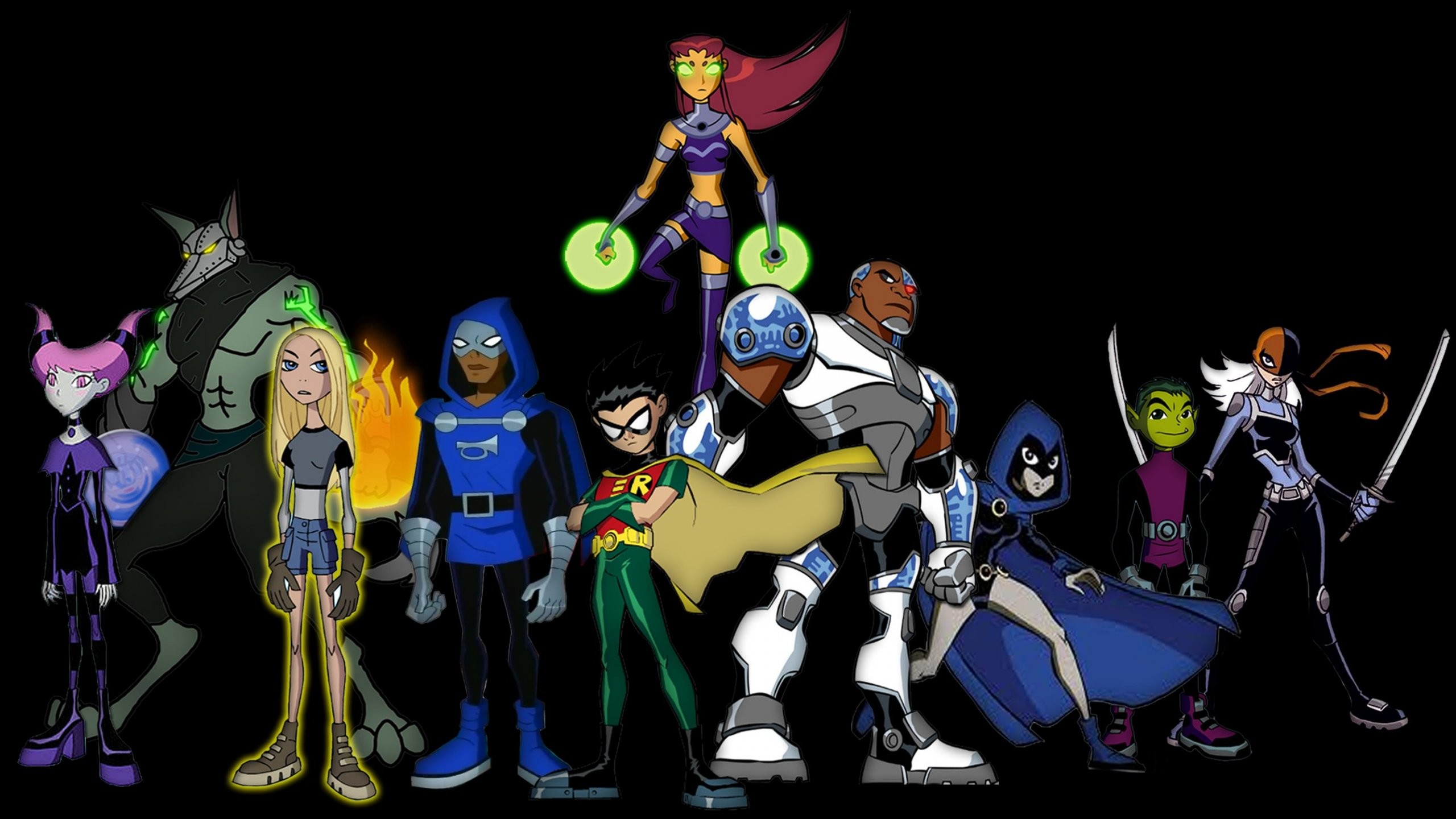 Teen Titans Wallpapers Wallpaper - Teen Titans With Nightwing - HD Wallpaper 