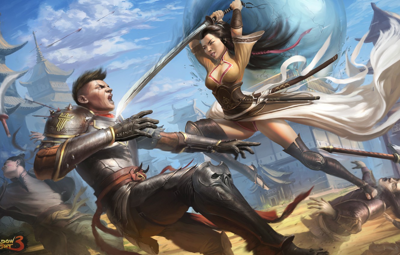 Photo Wallpaper Girl, Weapons, The Game, Armor, Art, - Shadow Fight 3 Арт - HD Wallpaper 