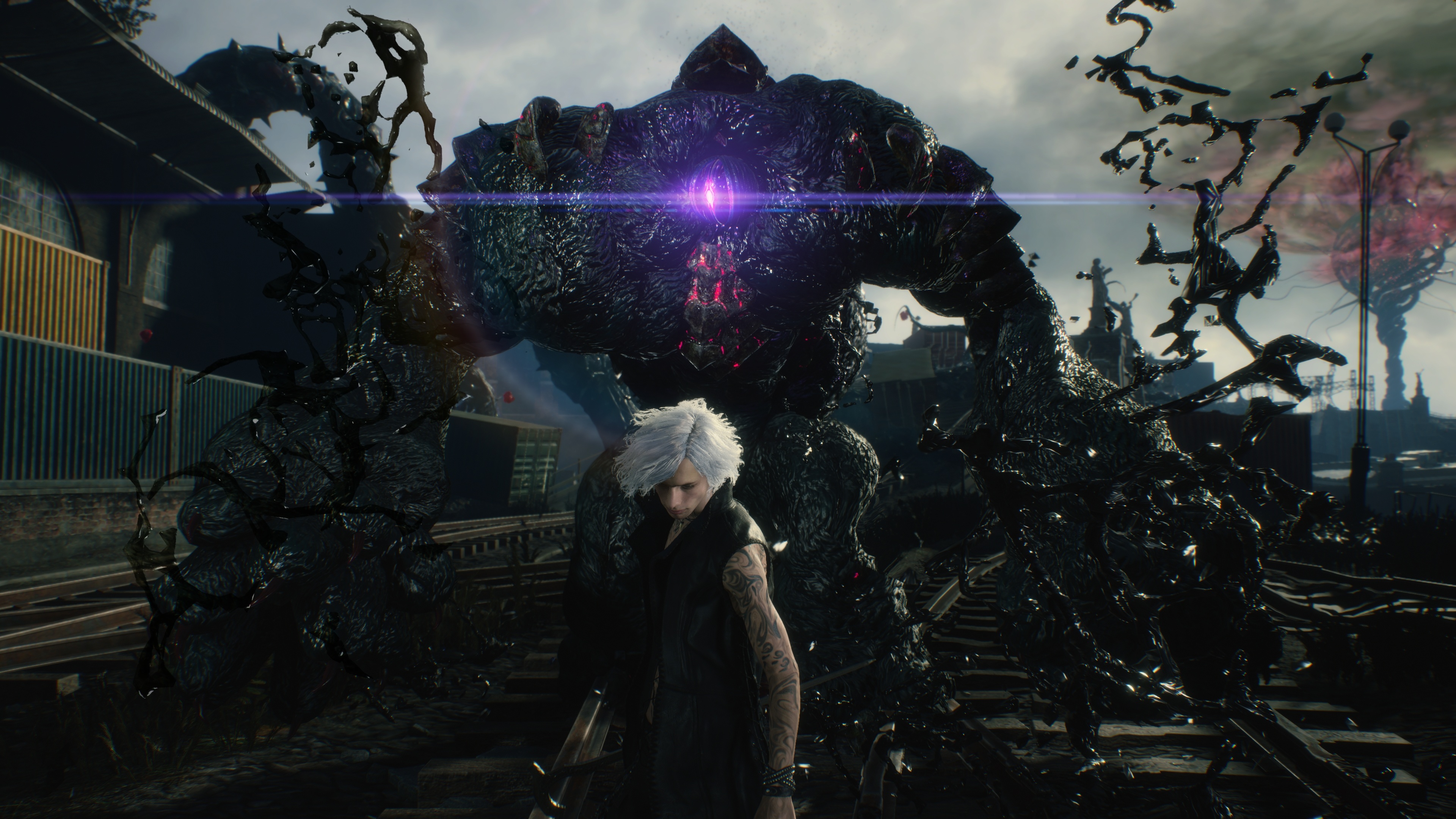 V White Hair Devil May Cry - Devil May Cry 5 Wallpaper 4k - HD Wallpaper 
