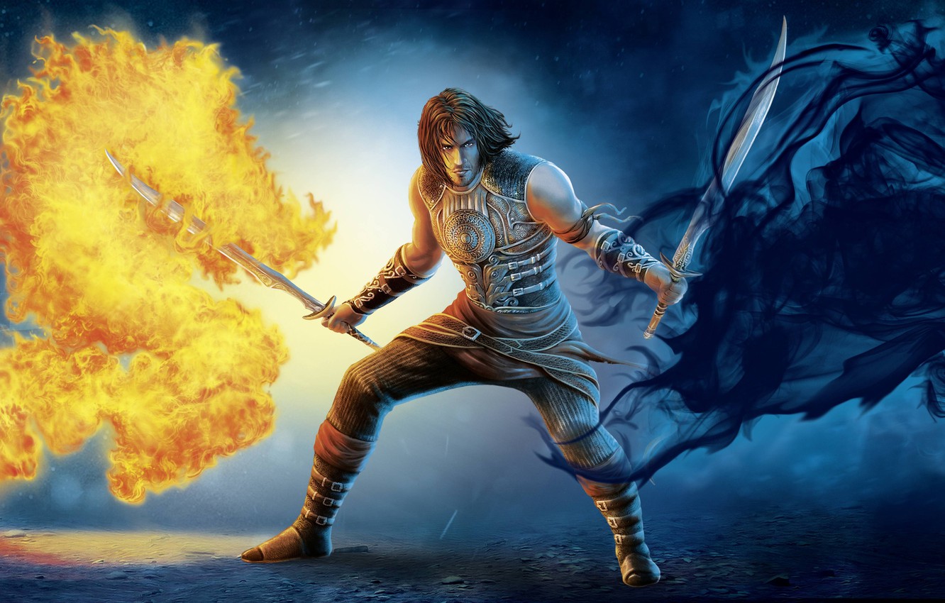Photo Wallpaper The City, Fire, Welcome, Smoke, Figure, - Prince Of Persia 2 The Shadow - HD Wallpaper 