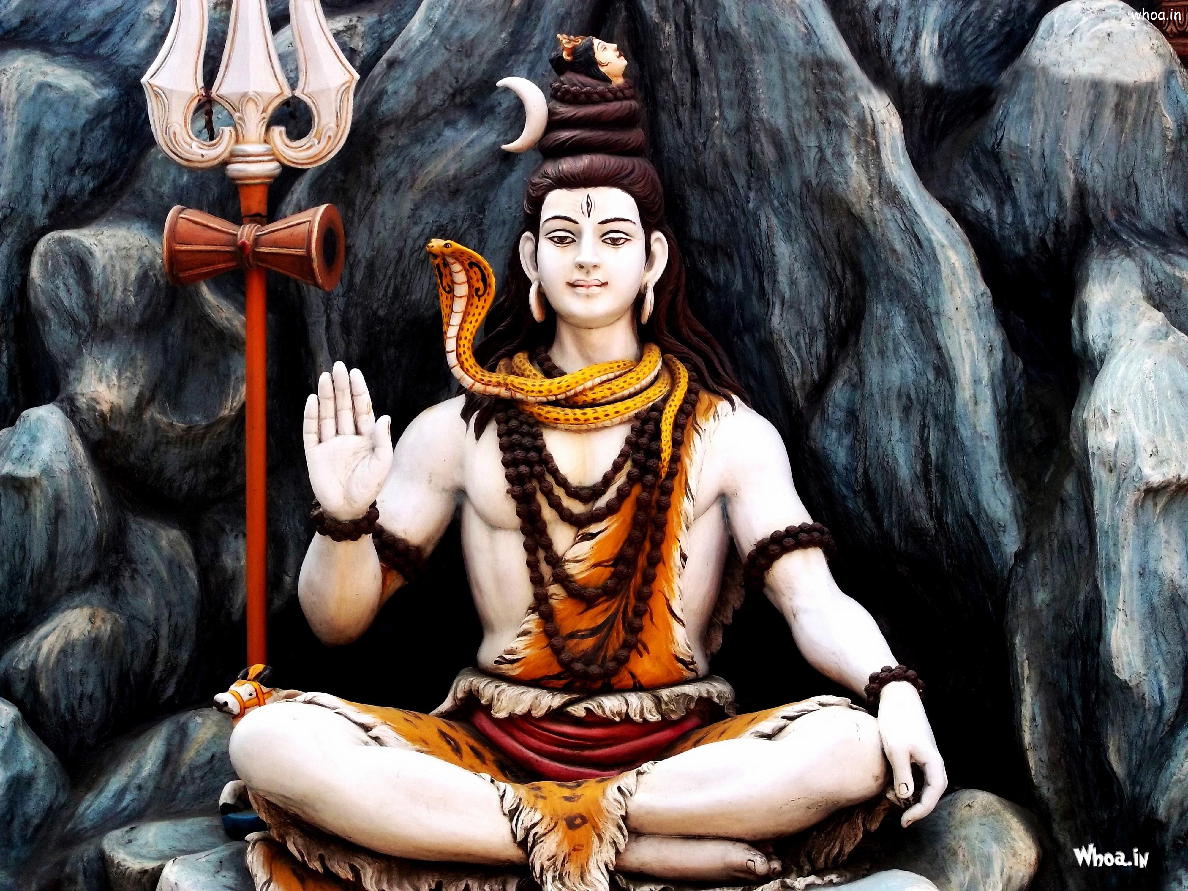 Bholenath Best Hand Painting - Lord Shiva Wearing Rudraksha - 4000x3000  Wallpaper 
