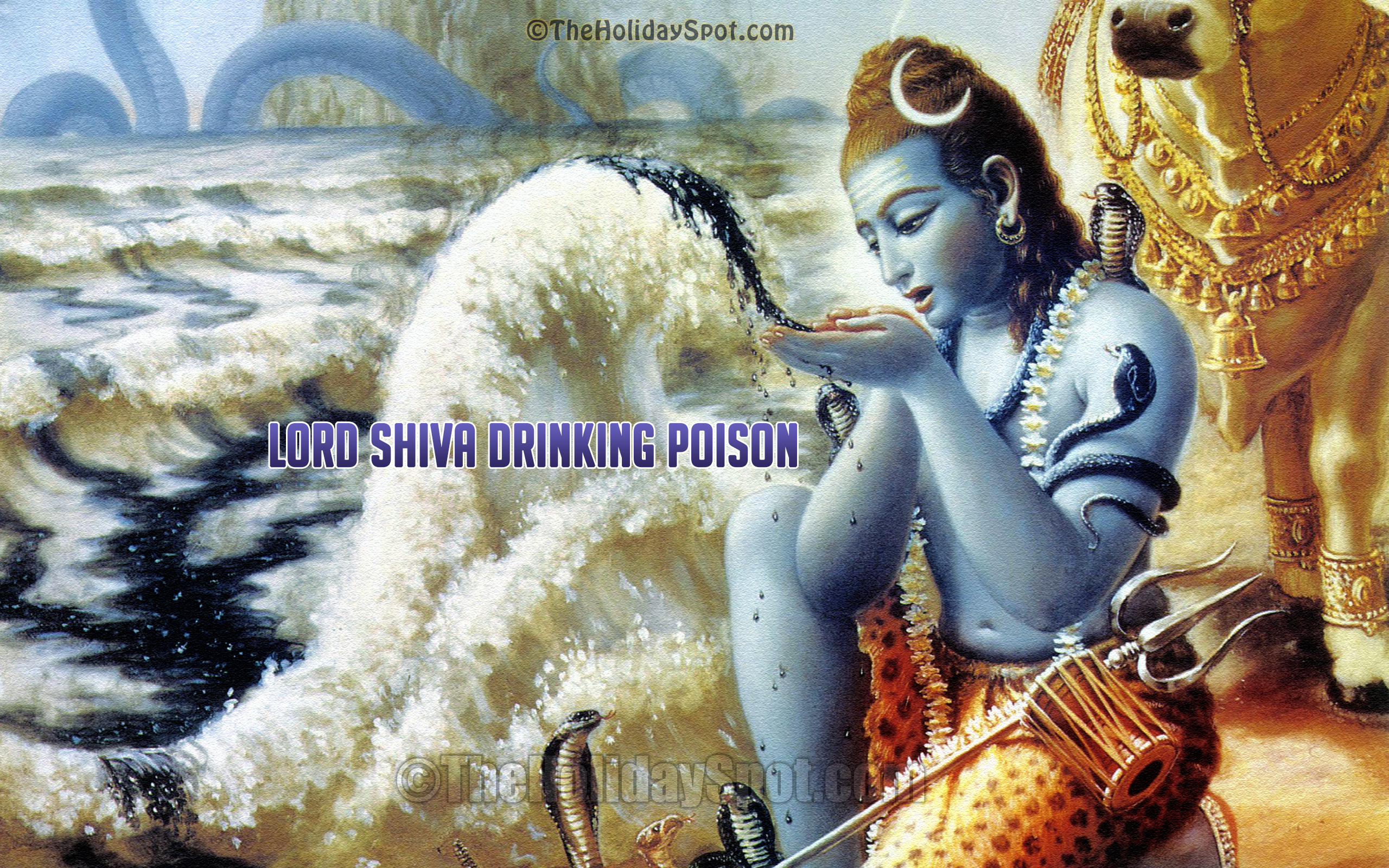 Lord Shiva Drinking Poison - HD Wallpaper 