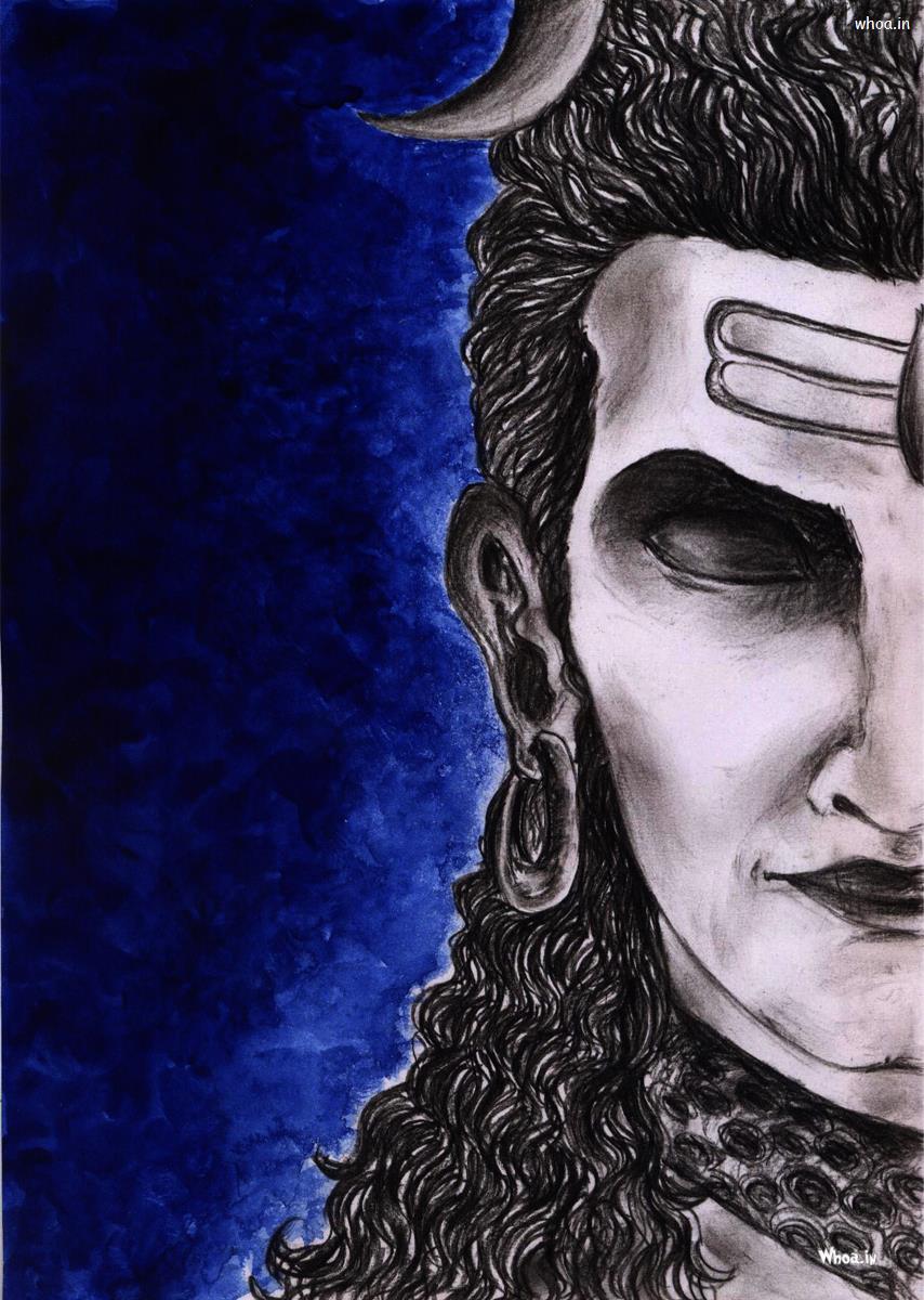 Lord Shiva Smoking Hd Wallpaper - Angry Lord Shiva Painting - HD Wallpaper 