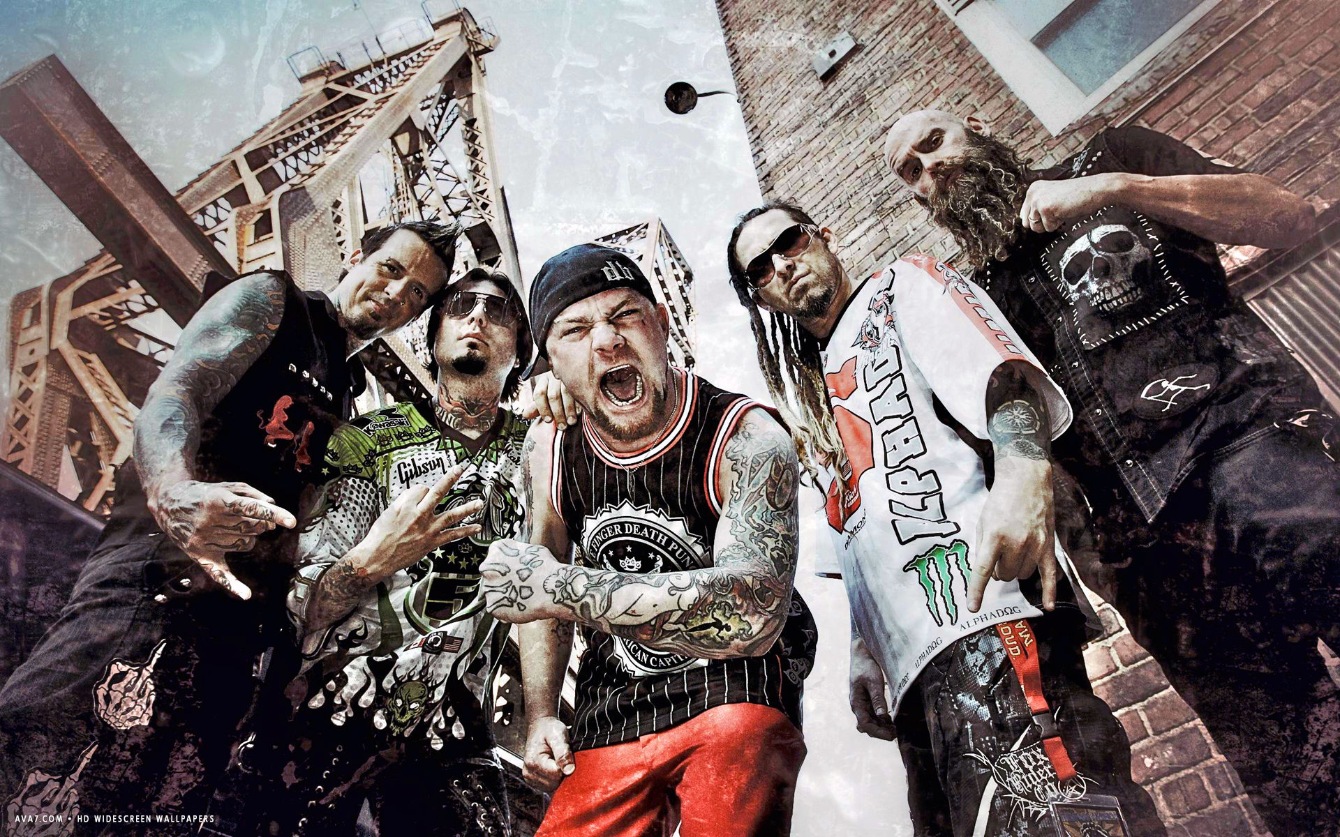 Five Finger Death Punch Music Band Group Hd Widescreen - Five Finger Death Punch Band - HD Wallpaper 