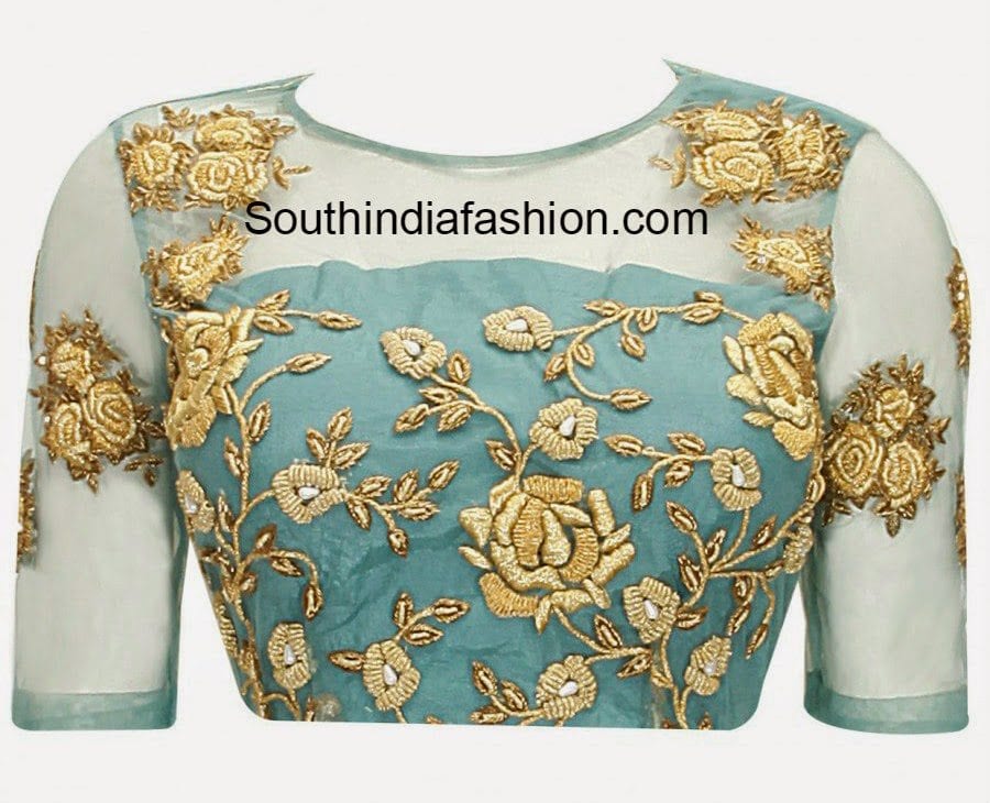 Net Blouse Designs - Net Embroidery Blouse Designs - HD Wallpaper 