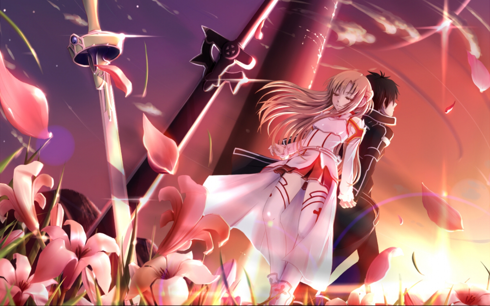 Sword Art Online Kirito And Asuna Wallpaper Picture - Background Sword Art Online - HD Wallpaper 