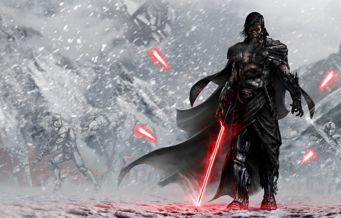 Photo Wallpaper Star Wars, Stormtrooper, Lightsaber, - Sith Lord - HD Wallpaper 