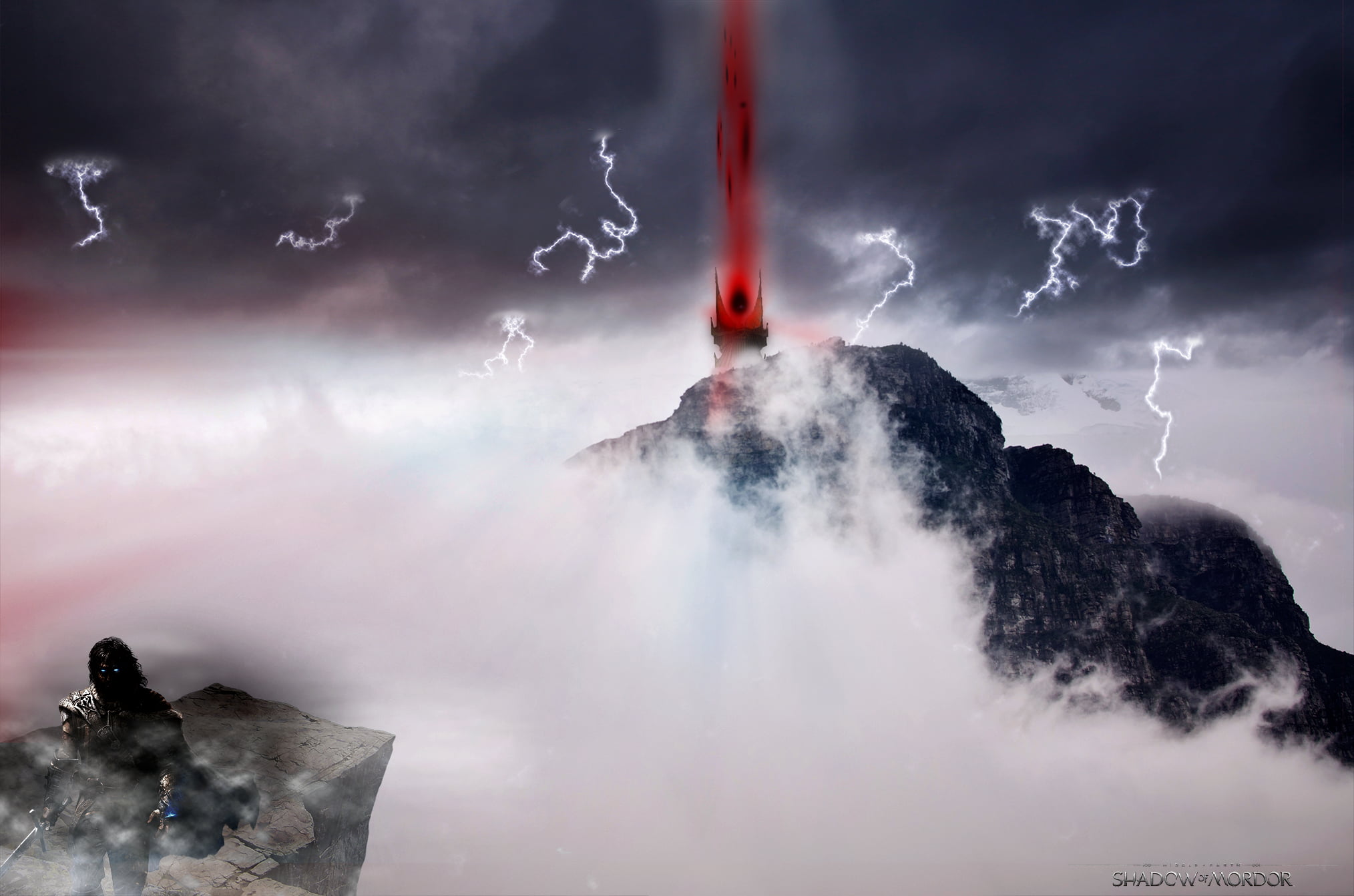 Mountain Peak In Fog - HD Wallpaper 