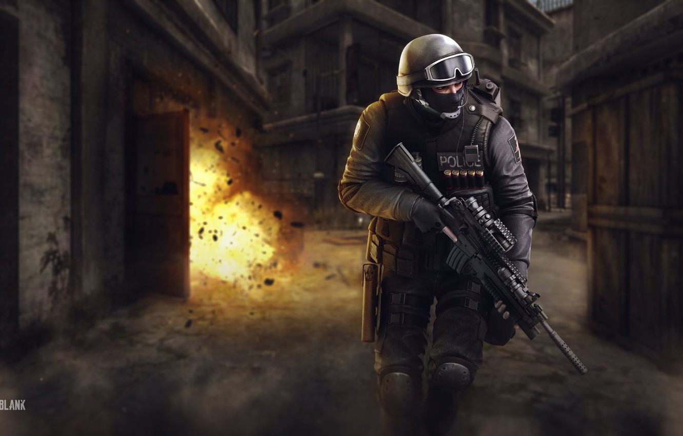 Photo Wallpaper Gun, Pistol, Game, Weapon, Police, - Swat Wallpaper Game - HD Wallpaper 