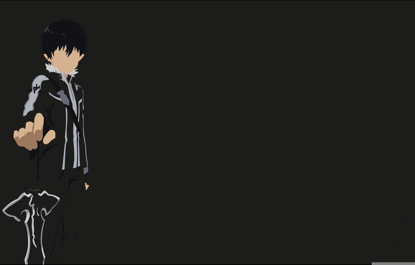 Photo Wallpaper Sword, Game, Grey, Anime, Fairy, Cross, - Kirito Minimalist Alo - HD Wallpaper 