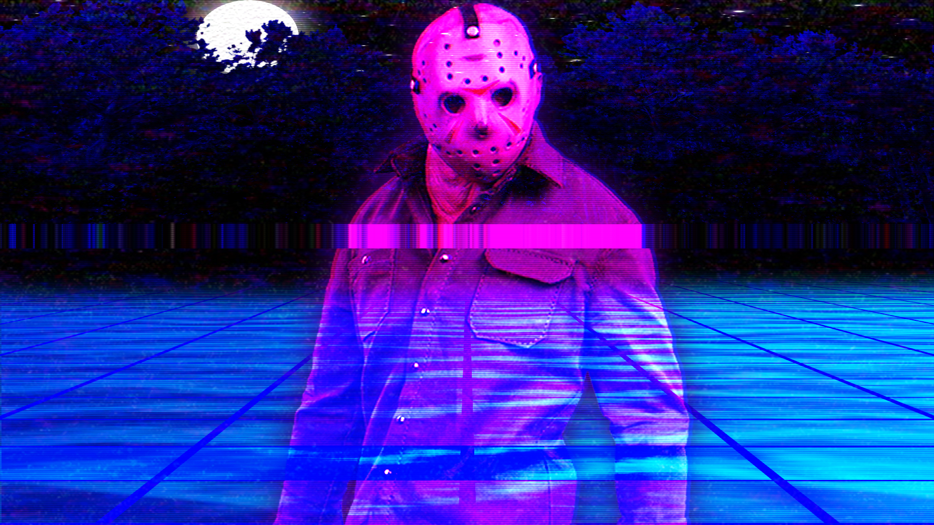 Jason Voorhees Vaporwave - HD Wallpaper 