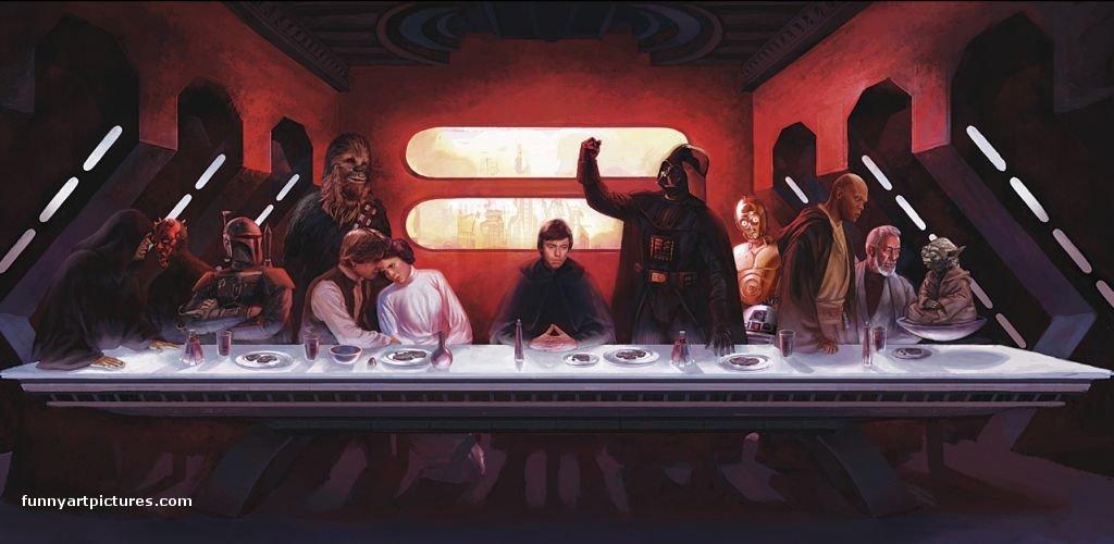 Desktop Wallpapers, The Last Jedi Supper, Jedi The - Da Vinci Last Supper Star Wars - HD Wallpaper 