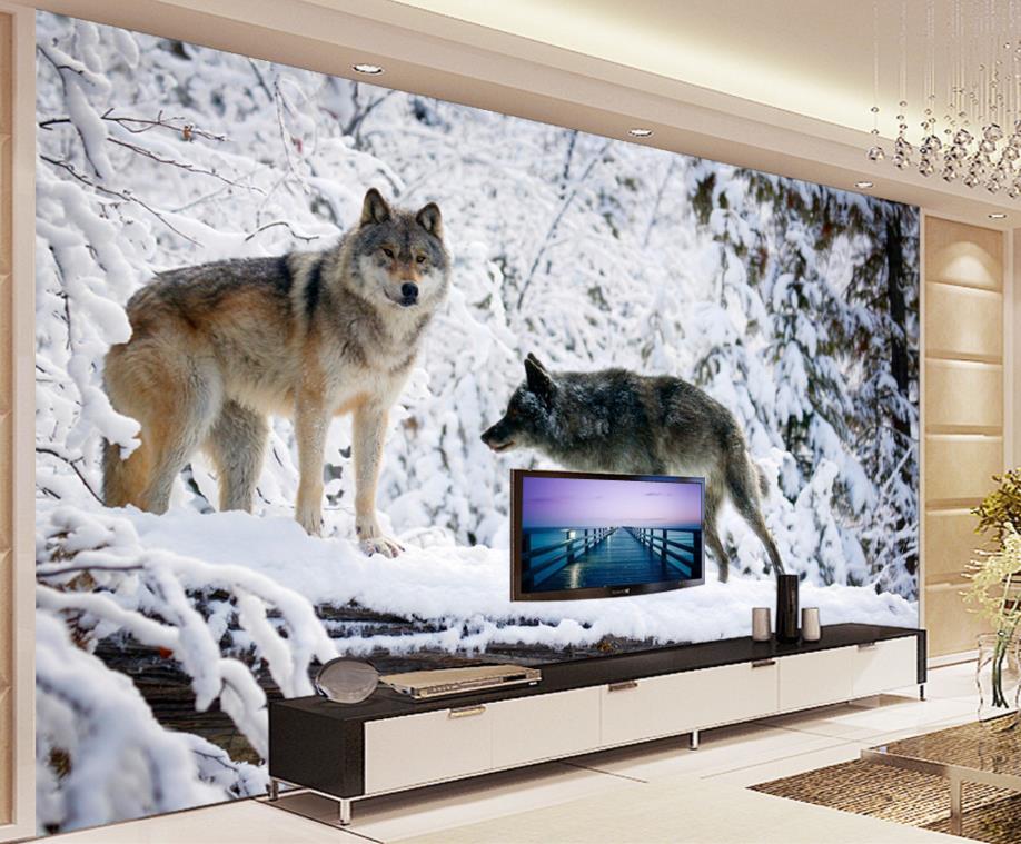 Wolf Wallpaper On Wall - HD Wallpaper 