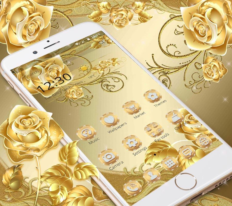 Golden Rose Theme Download - HD Wallpaper 