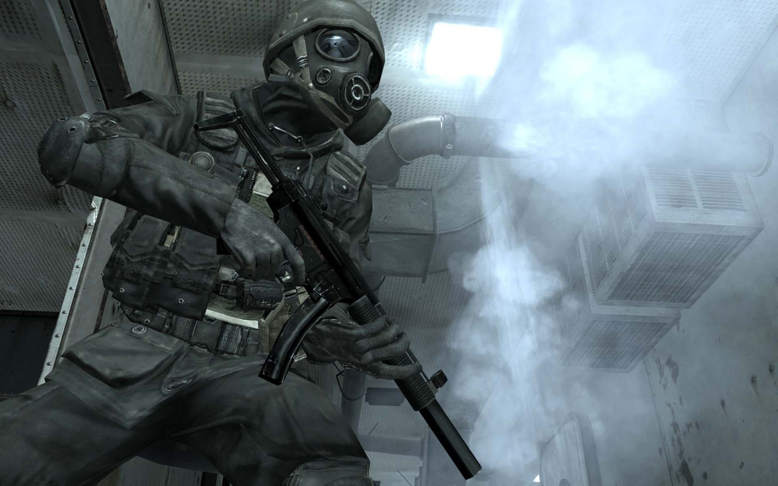 High Quality Swat Wallpaper - Call Of Duty 4 Gas Mask - HD Wallpaper 