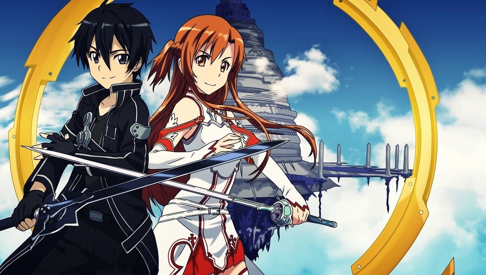 Asuna, Asuna, Kirito, Sao, Kirito, Sword Art Online - Sword Art Online 1 - HD Wallpaper 