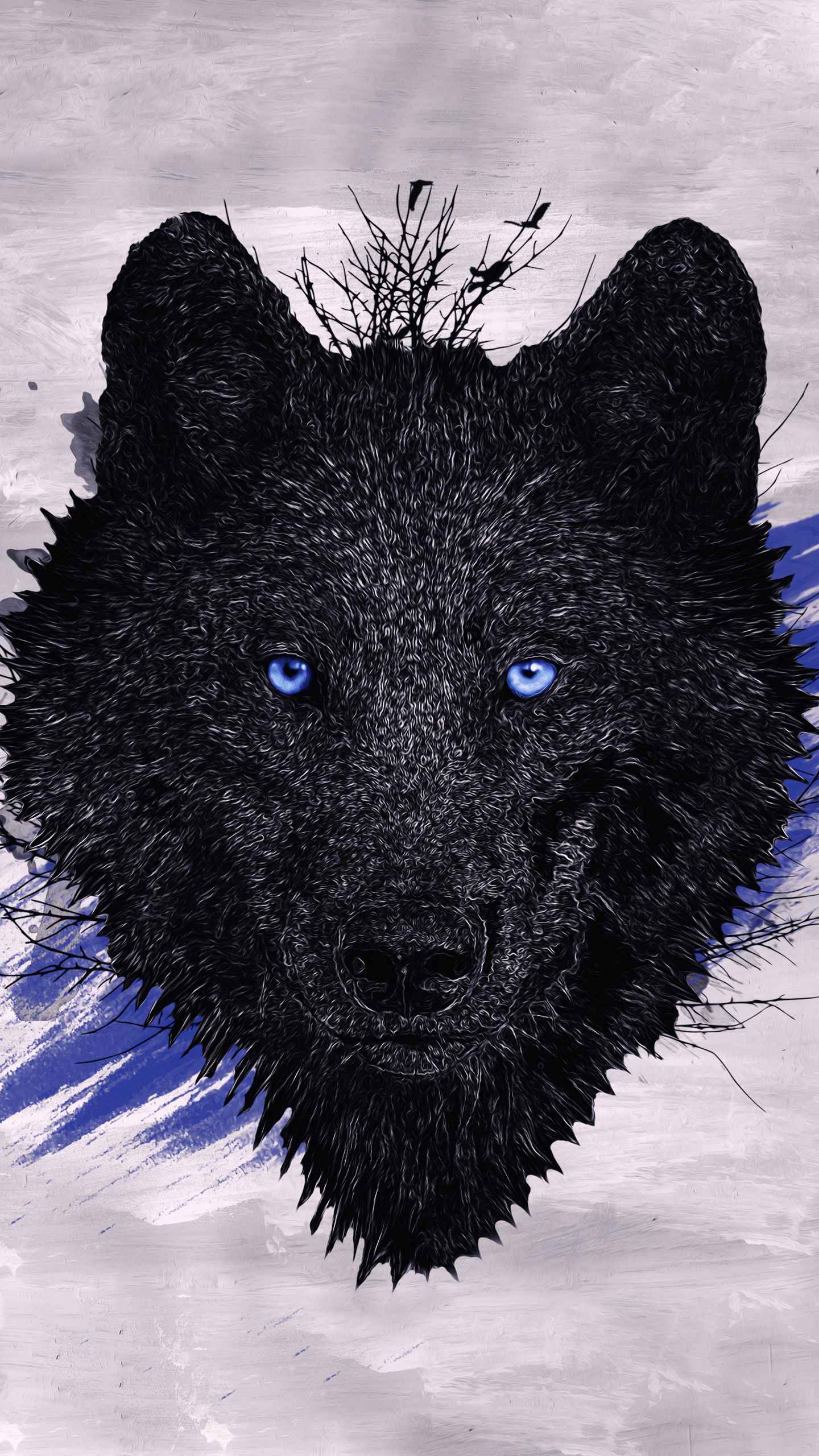 Iphone 6 Black Wolf Wallpaper Black Wolf Paint Iphone - Wallpaper - HD Wallpaper 