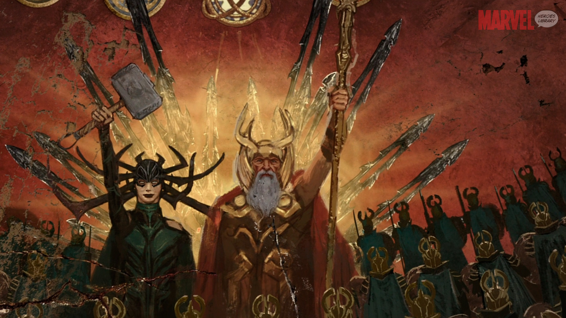 Thor Ragnarok Hela Mural - HD Wallpaper 