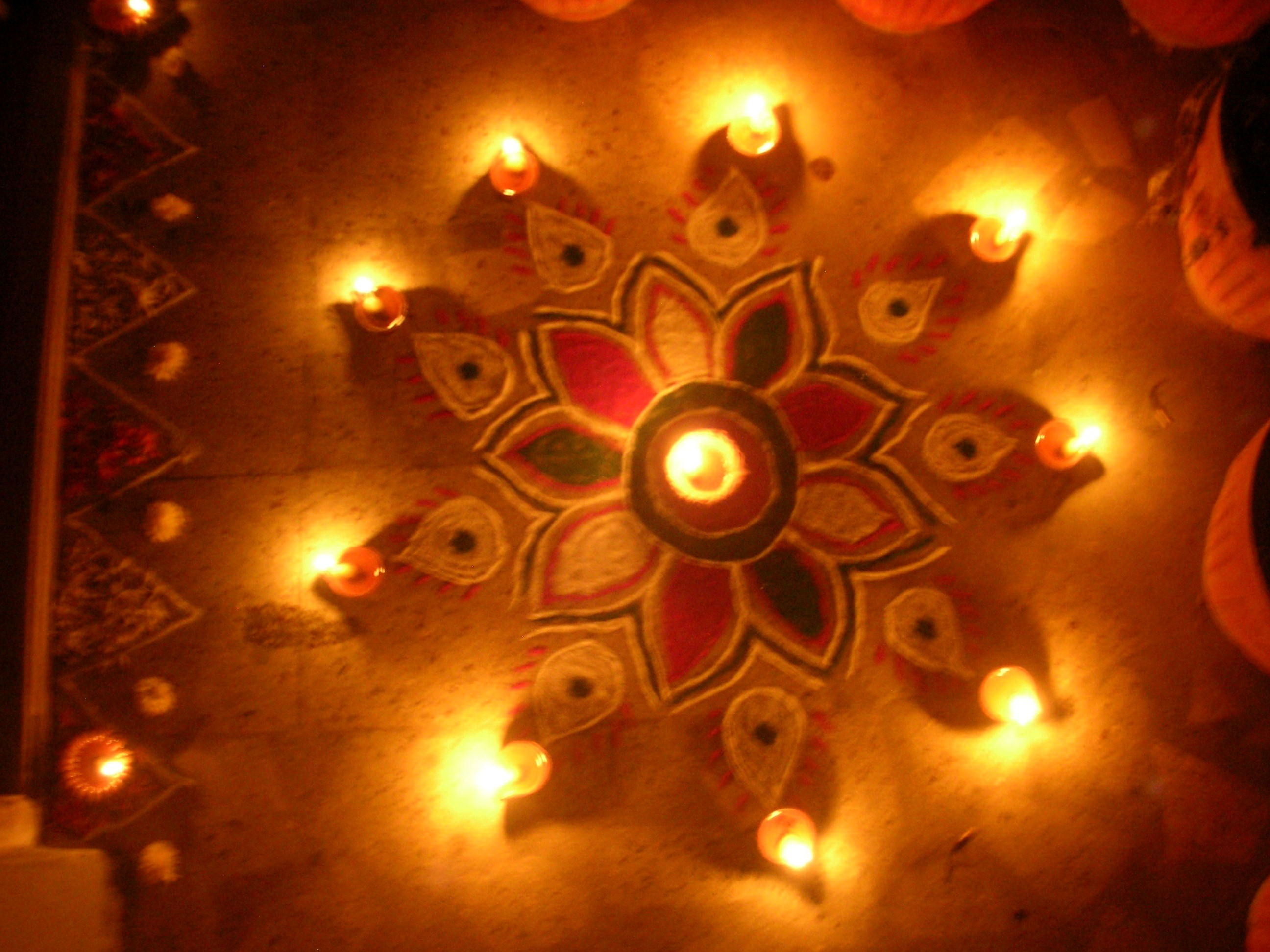 Diwali Rangoli Wallpaper - Rangoli Diwali Images Hd - HD Wallpaper 