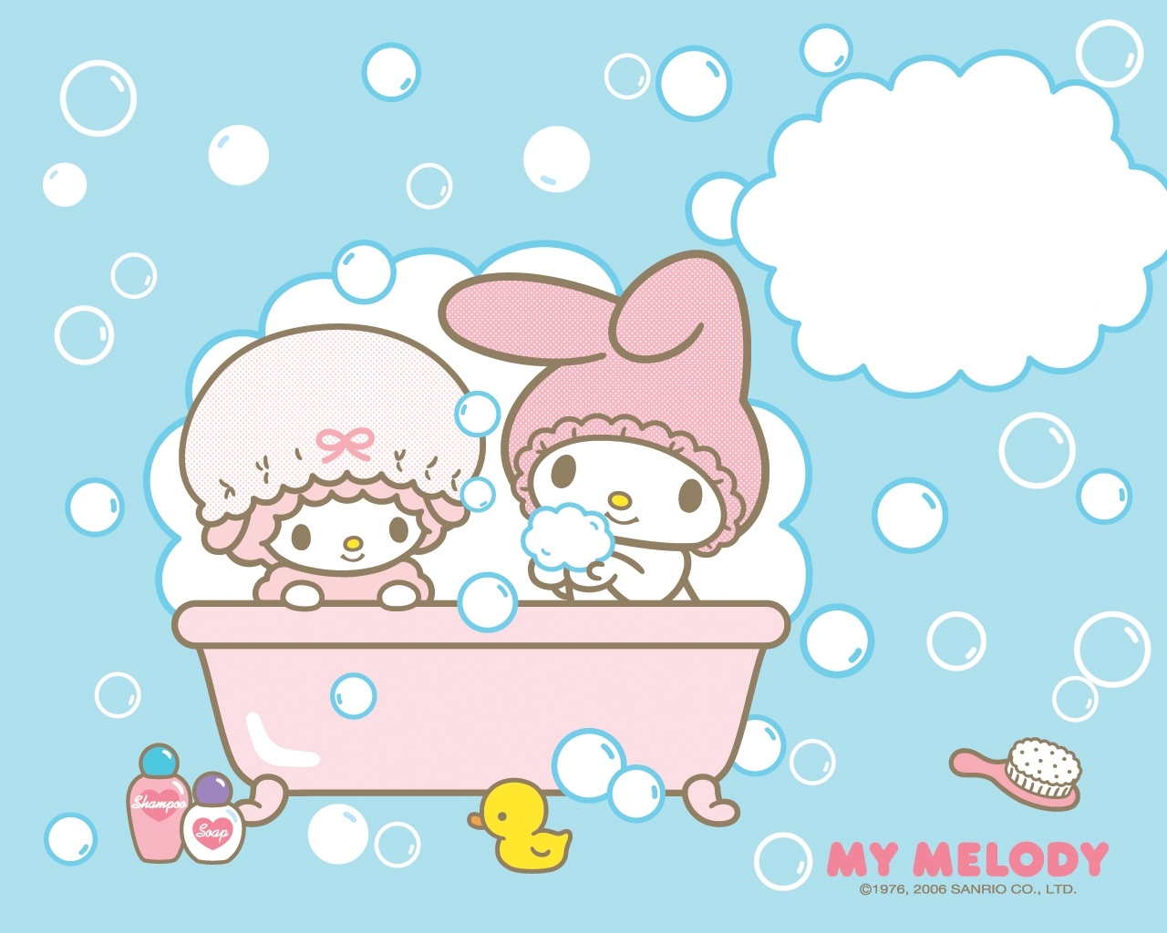 Bathtime Wallpaper - Hello Kitty Bath Time - HD Wallpaper 