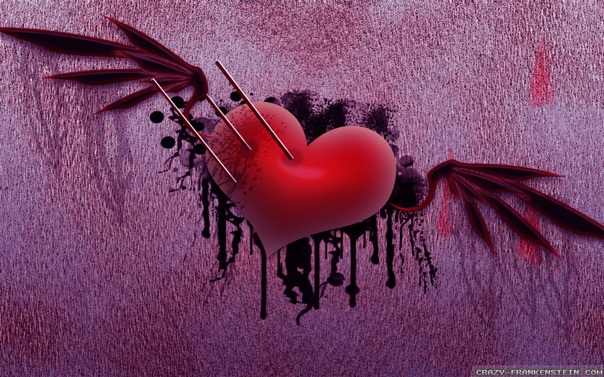 Free Download Broken Heart Background - Broken Hearts With Wings - HD Wallpaper 