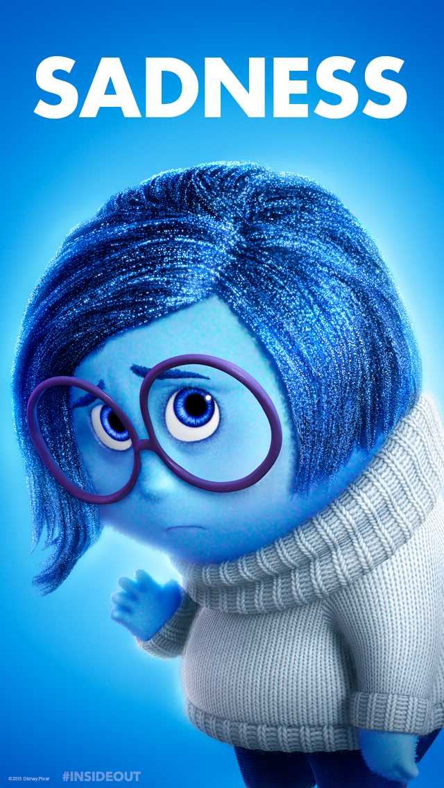 Sadness Iphone Wallpaper - Sadness Inside Out Characters - HD Wallpaper 