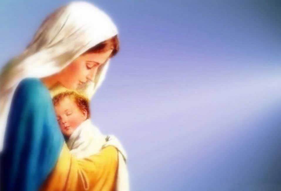Mother Mary Desktop Wallpaper - Mary Mother Of God Background - HD Wallpaper 