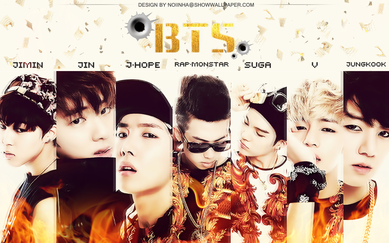 Bts Background With Names - 1280x800 Wallpaper 