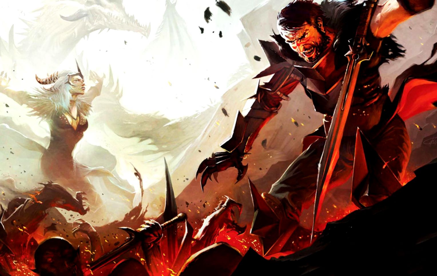 Dragon Age 2 Wallpaper - Dragon Age Hawke Art - HD Wallpaper 