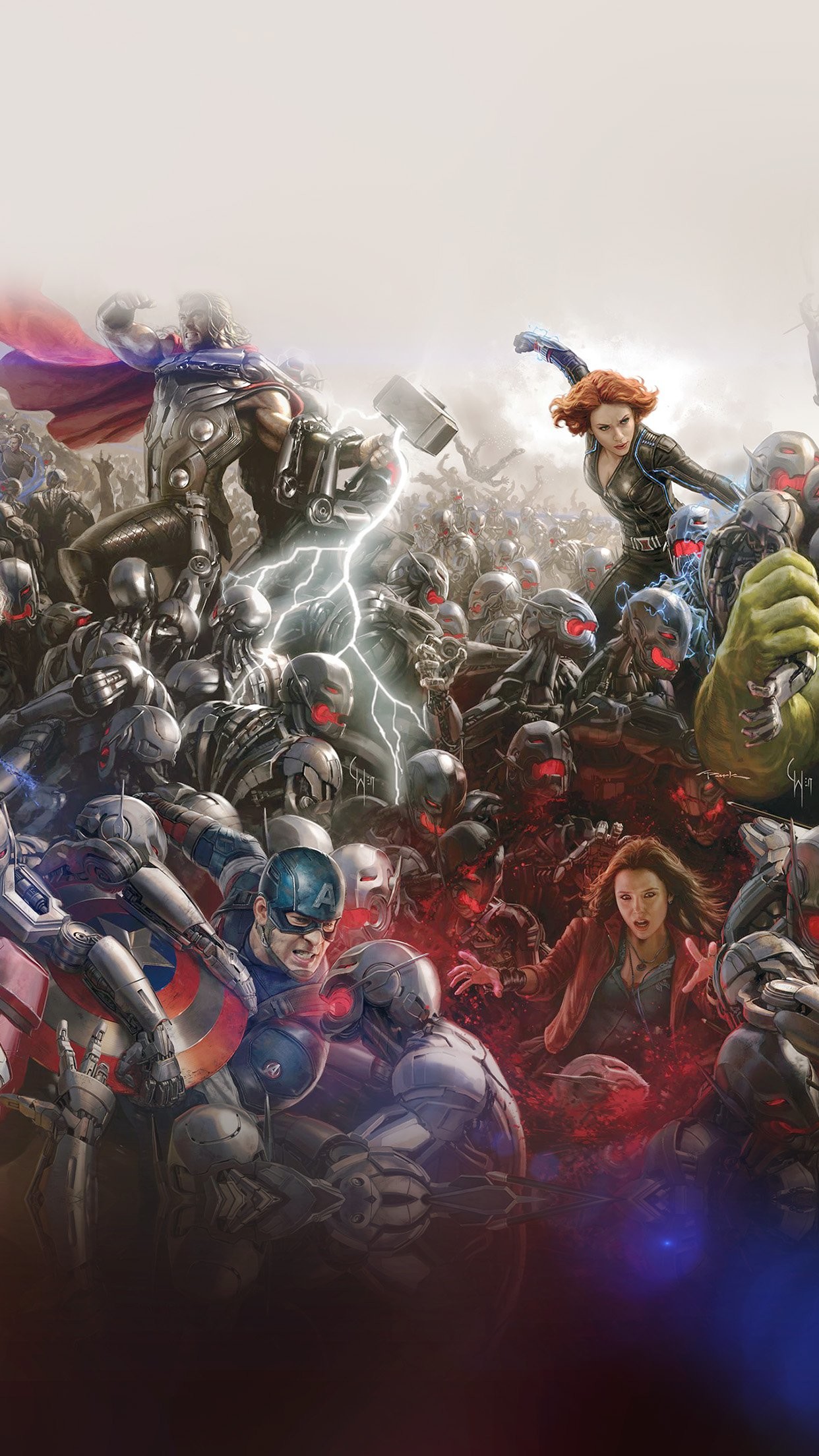 Avengers Marvel Hero Ultron Flare Art Fight Light Iphone - HD Wallpaper 