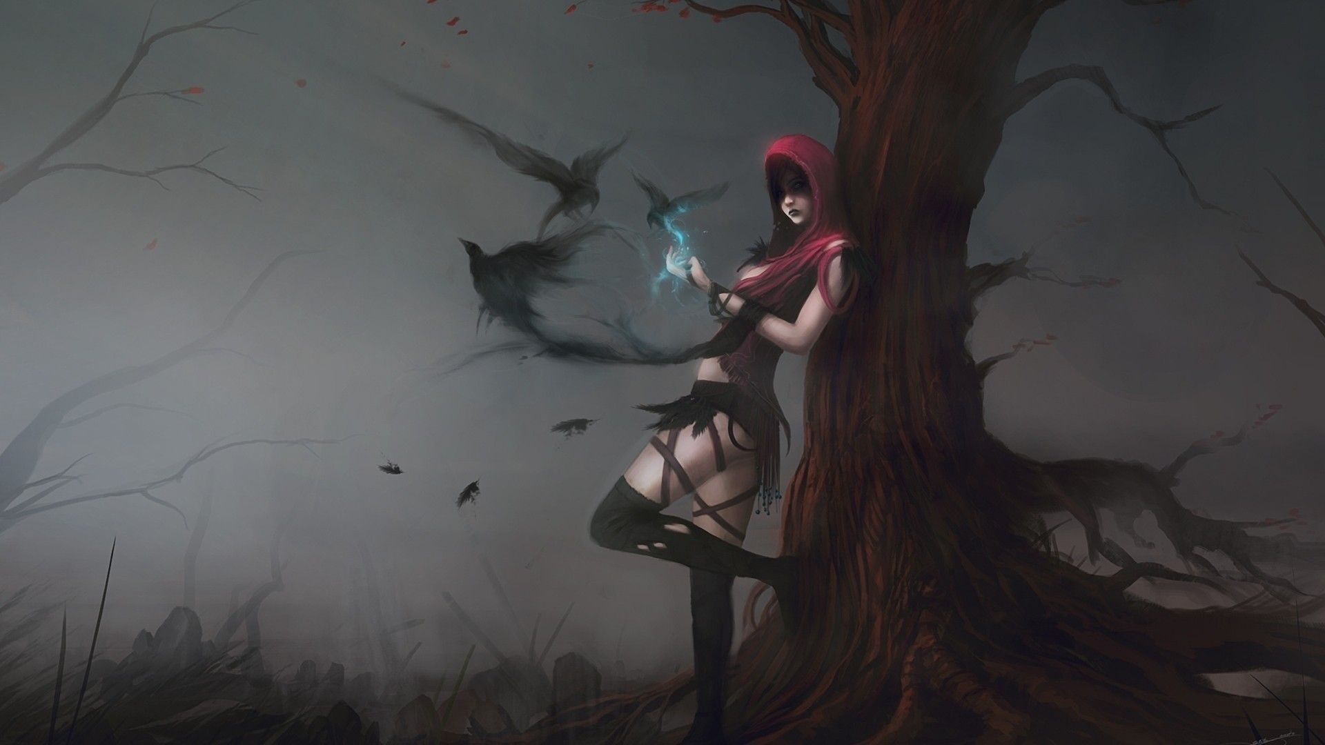 Dragon Age Crows Hd Wallpaper - Dragon Age Morrigan Fan Art - HD Wallpaper 