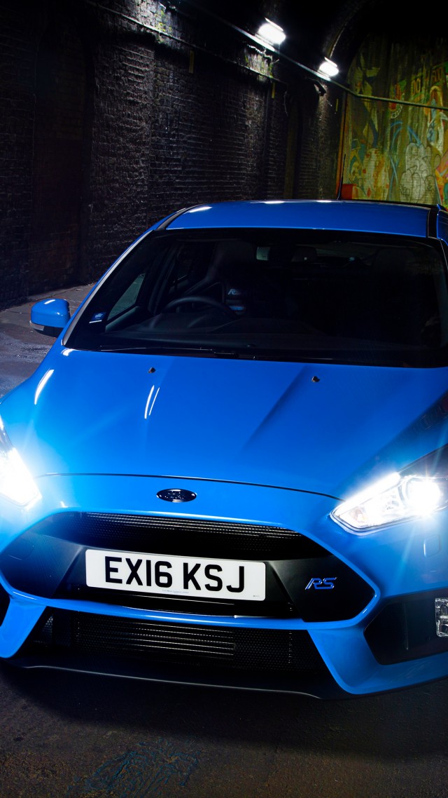 Ford Focus Rs, Hatchback, Blue, Night - Ford Focus Rs Wallpaper Iphone - HD Wallpaper 