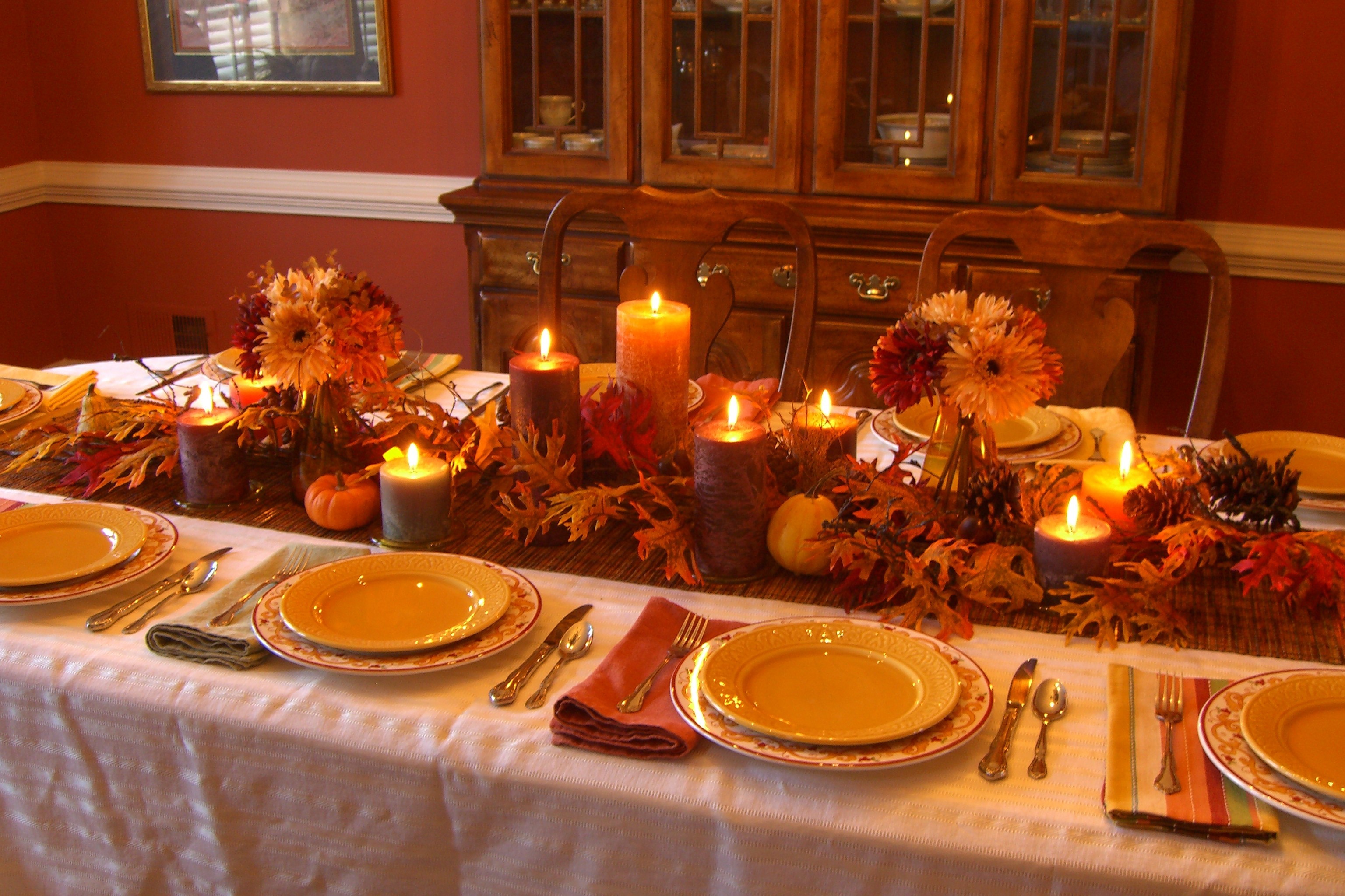 Decorating Table Thanksgiving Printed Pattern - Decorate A Table For Thanksgiving - HD Wallpaper 