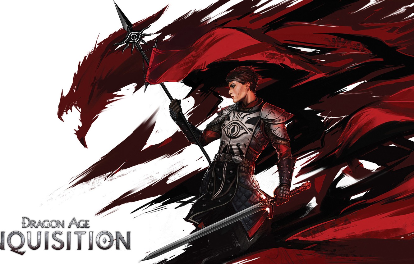 Photo Wallpaper Sword, Spear, Dragon Age, Art, Bioware, - Dragon Age Inquisition Wallpaper Phone - HD Wallpaper 
