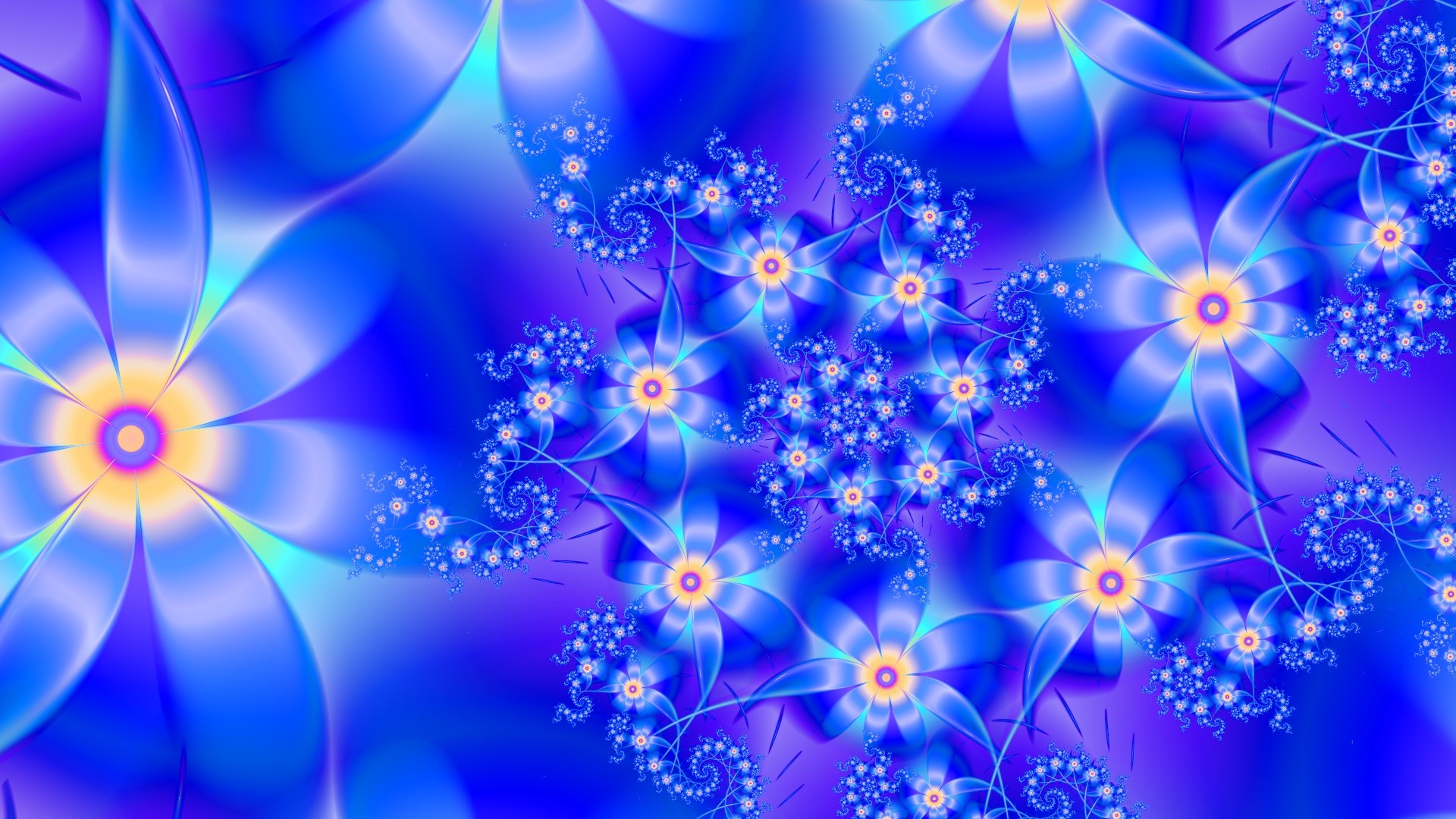 Blue Flower Background Hd - HD Wallpaper 