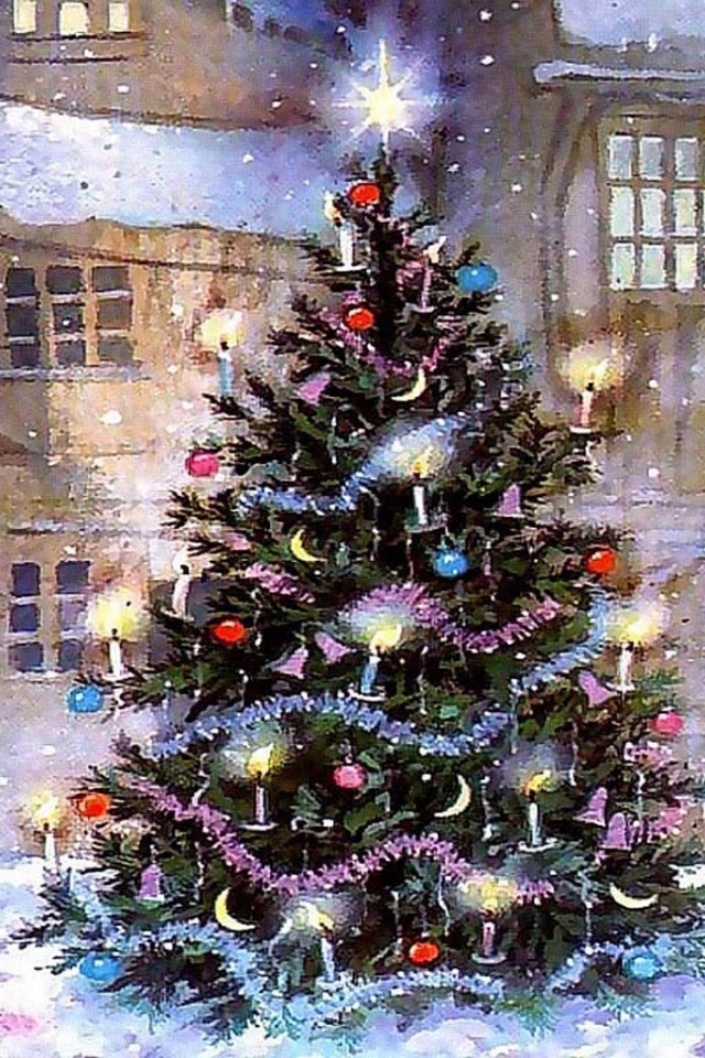 Christmas Tree Wallpaper Iphone - HD Wallpaper 