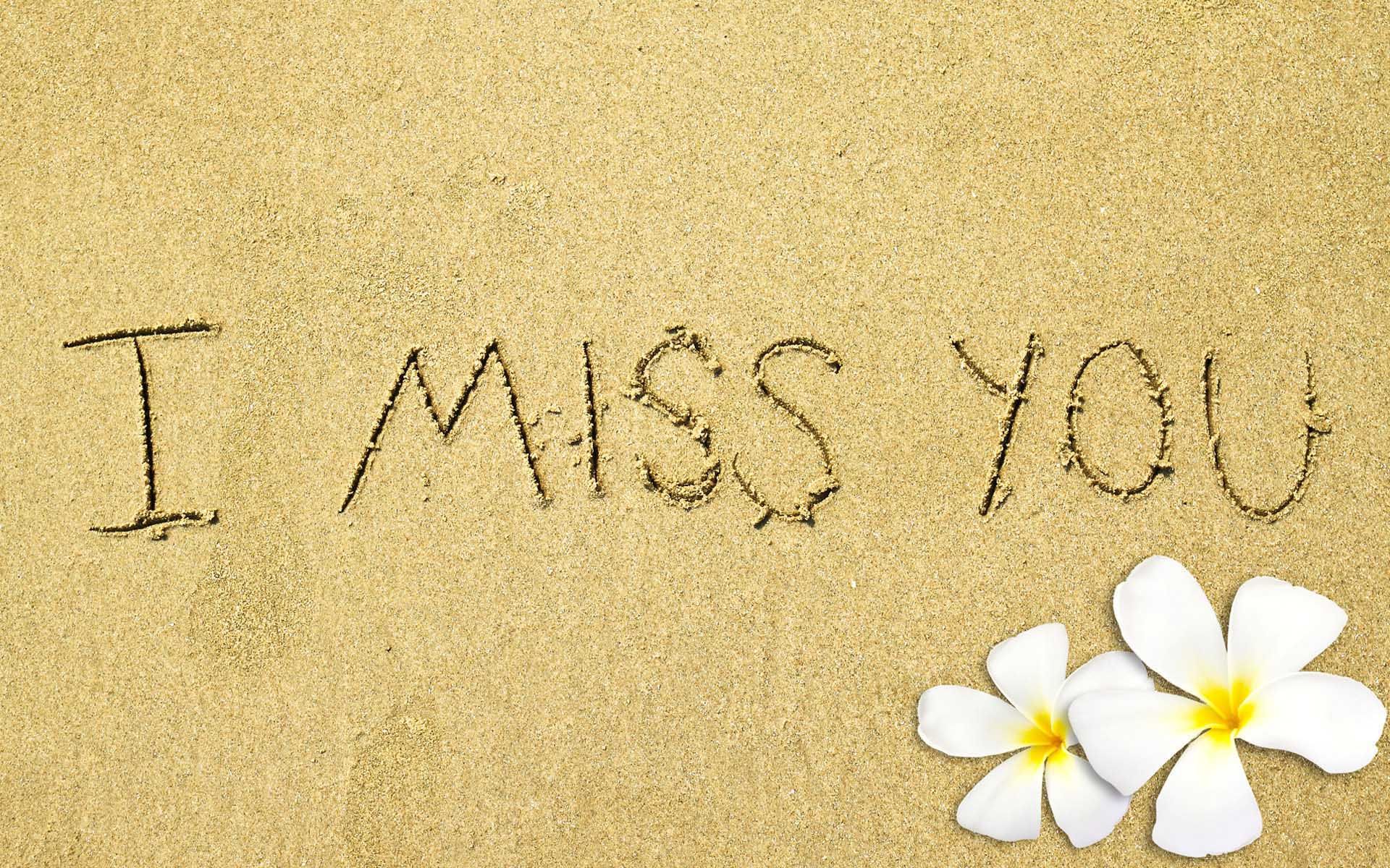 Miss You-sand And Flower Wallpaper - Writing In The Sand I Miss You - HD Wallpaper 