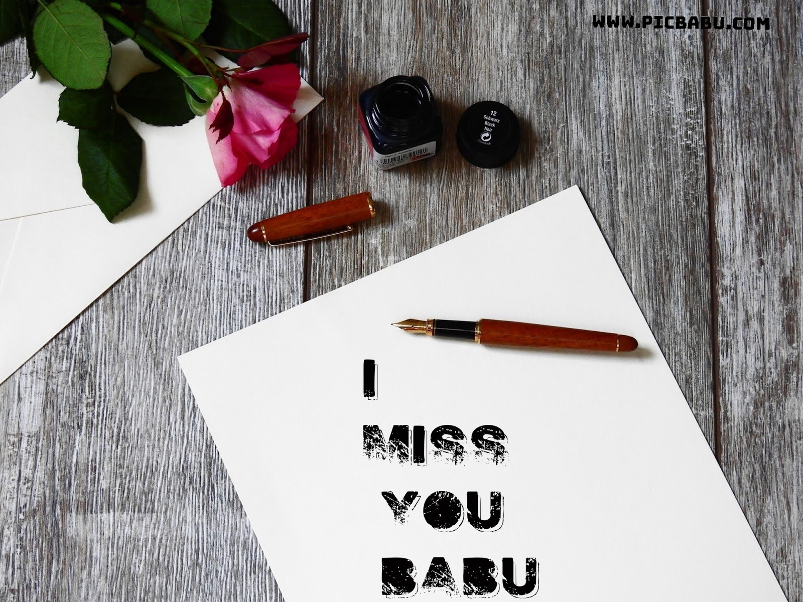 Miss U Images - Blank Paper With Fountain Pen - HD Wallpaper 