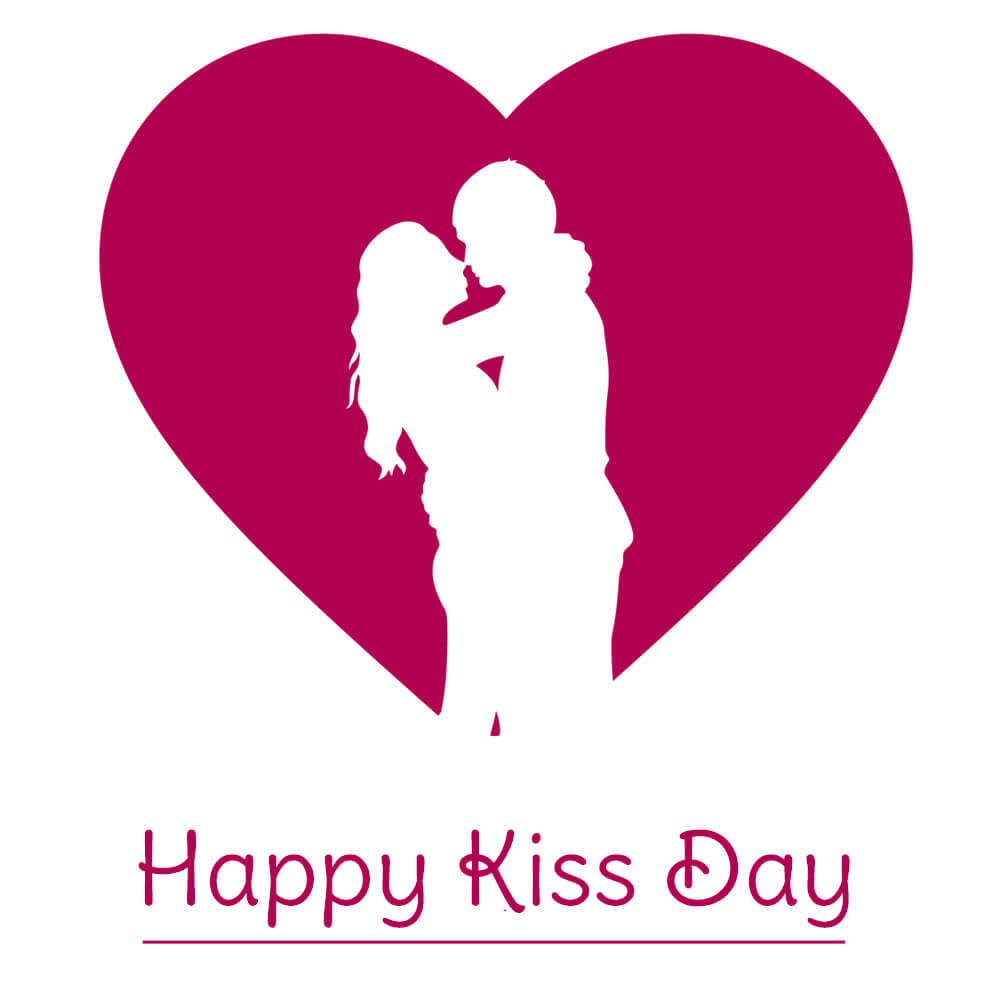 Happy Kiss Day Wishes Loving Couple Heart Image Facebook - Happy Valentine Day Image 2018 - HD Wallpaper 