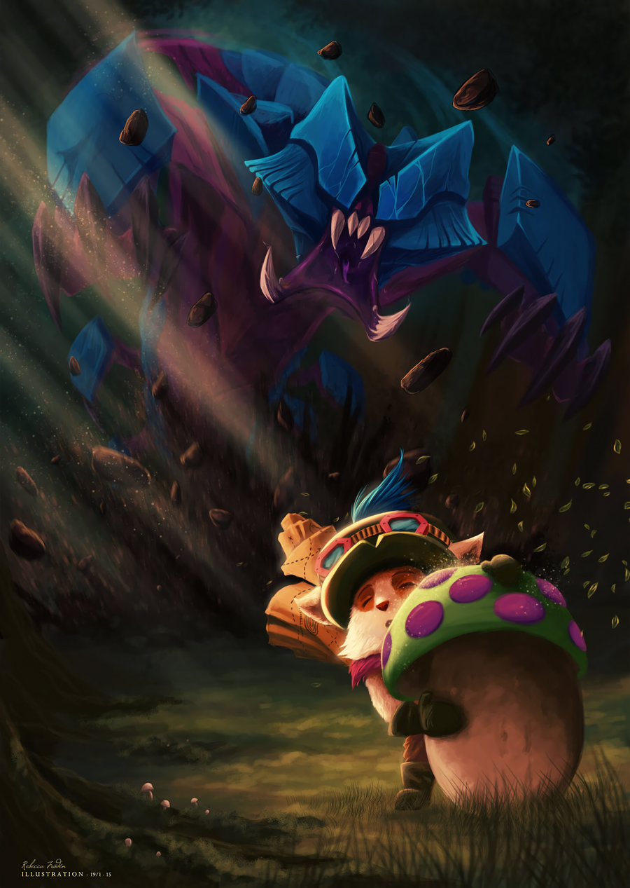 Rek Sai & Teemo By Artylay Hd Wallpaper Fan Artwork - Rek Sai League Of Legends Fan Art - HD Wallpaper 