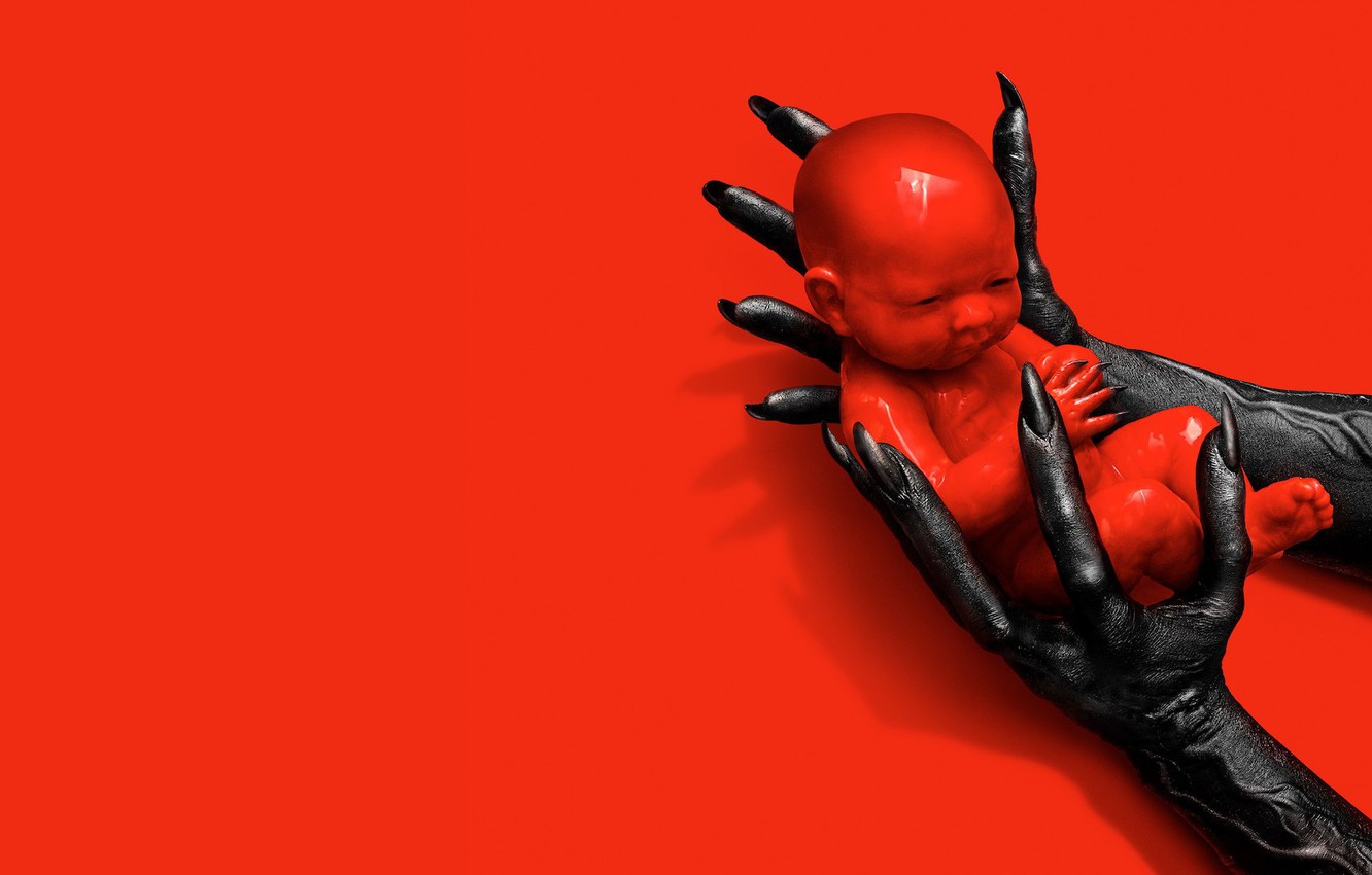Photo Wallpaper Demon, Red, Blood, Devil, Baby, Evil, - American Horror Story Season 8 Episode 1 - HD Wallpaper 