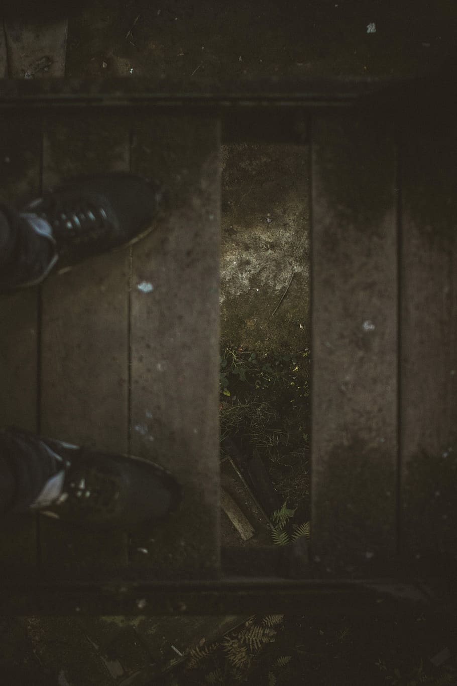 Person Standing Of Brown Wooden Bridge With Missing - Darkness - HD Wallpaper 