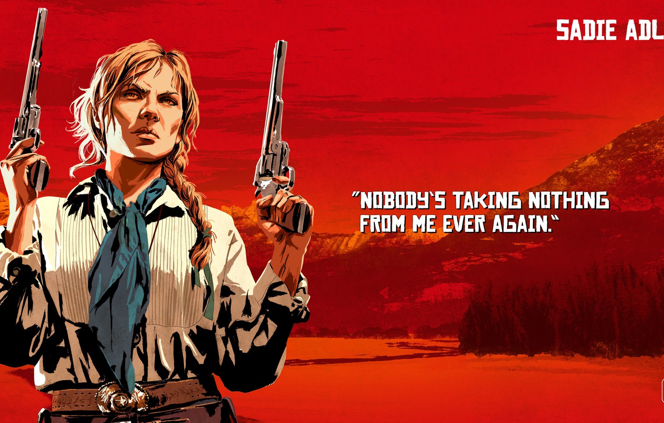 Photo Wallpaper Girl, Weapons, Guns, Red Dead Redemption - All Red Dead Redemption 2 Characters - HD Wallpaper 