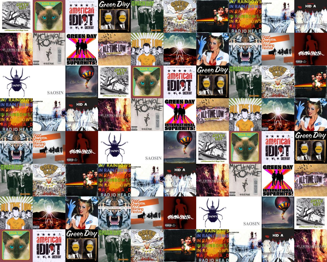 Green Day Albums Collage Background - HD Wallpaper 