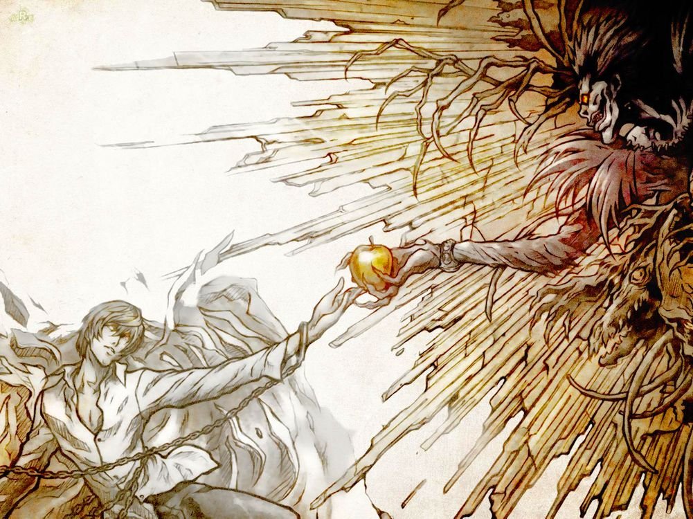 Death Note Ryuk Light Apple 1001x750 Wallpaper Teahub io