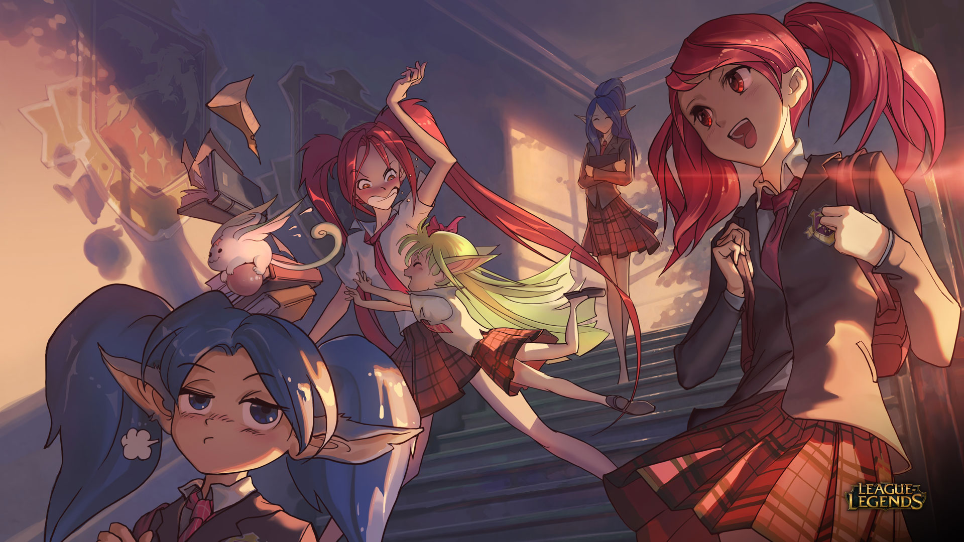 Star Guardian Student Poppy, Lux, Lulu, Jinx & Janna - Star Guardian Splash Art - HD Wallpaper 