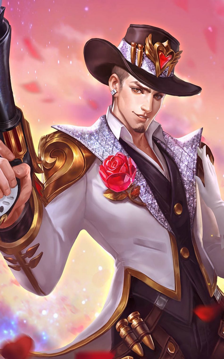 Guns And Roses Clint Mobile Legends Hd Mobile Wallpaper - Clint Gun And Roses - HD Wallpaper 